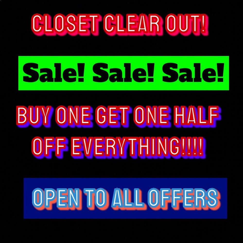 SALE!!! Donating many of the items in my closet that don’t sell by the weekend.